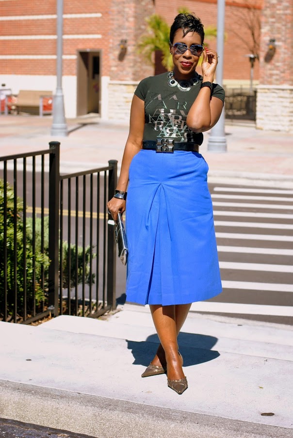 Graphic Tee & Midi Skirt - Fashionably Fab Blog